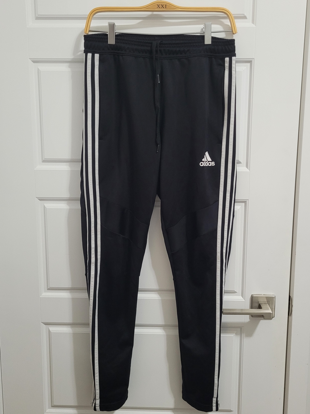 Adidas Kids Black Track Pants with White Stripes